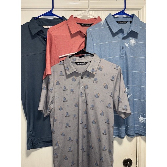 Travis Mathew Polo Shirts Mens Small Assorted Colors Lot Of 4 Golf Preppy